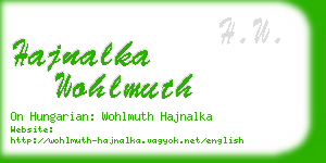 hajnalka wohlmuth business card